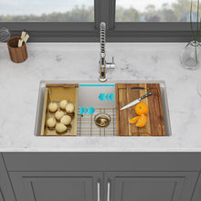 Load image into Gallery viewer, Quartz Composite Kitchen Sink With Undermount Design, Durable Single Bowl Workstation
