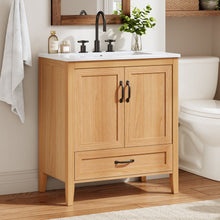 Load image into Gallery viewer, Elegant Fluted Bathroom Vanity With Sink, Soft Close Doors &amp; Drawer
