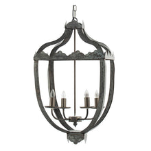 Load image into Gallery viewer, 4 Light Metal Chandelier, Hanging Light Fixture With Adjustable Chain For Kitchen, Bulb Not Included - Gray
