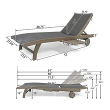Load image into Gallery viewer, Outdoor Chaise Lounge With Pull Out Tray And Wicker Seat - Gray
