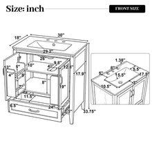 Load image into Gallery viewer, Elegant Fluted Bathroom Vanity With Sink, Soft Close Doors &amp; Drawer
