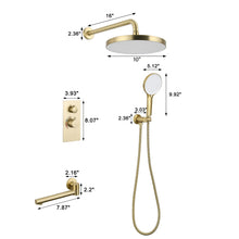 Load image into Gallery viewer, 10" Shower System Set With Control Valve And Overhead Shower

