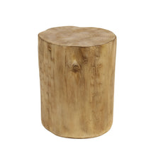 Load image into Gallery viewer, Hand Painted Wood Stump Style Outdoor Side Table - Light Brown
