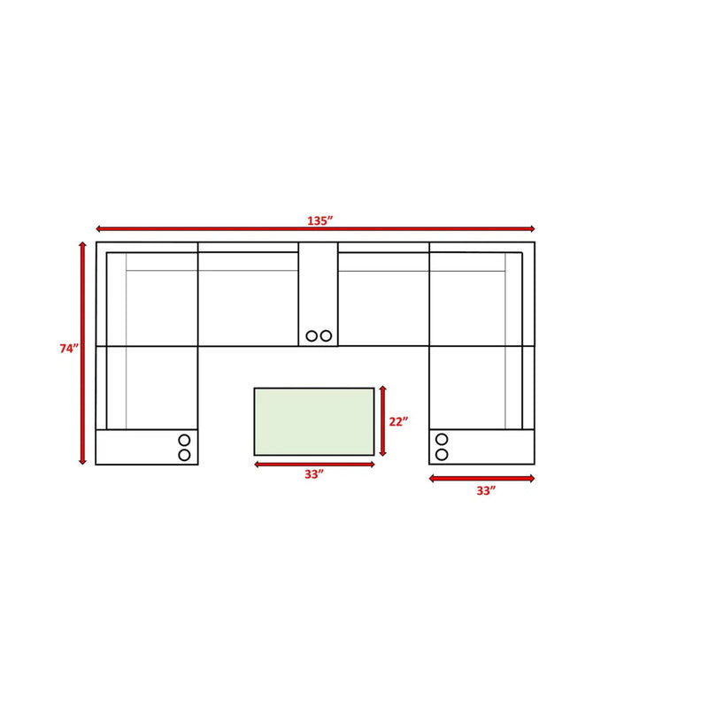Winsford - Rattan Sectional Seating Group With Cushions, 4 Person Capacity - Espresso