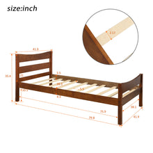 Load image into Gallery viewer, Twin Size Platform Bed With Headboard And Wooden Slat Support
