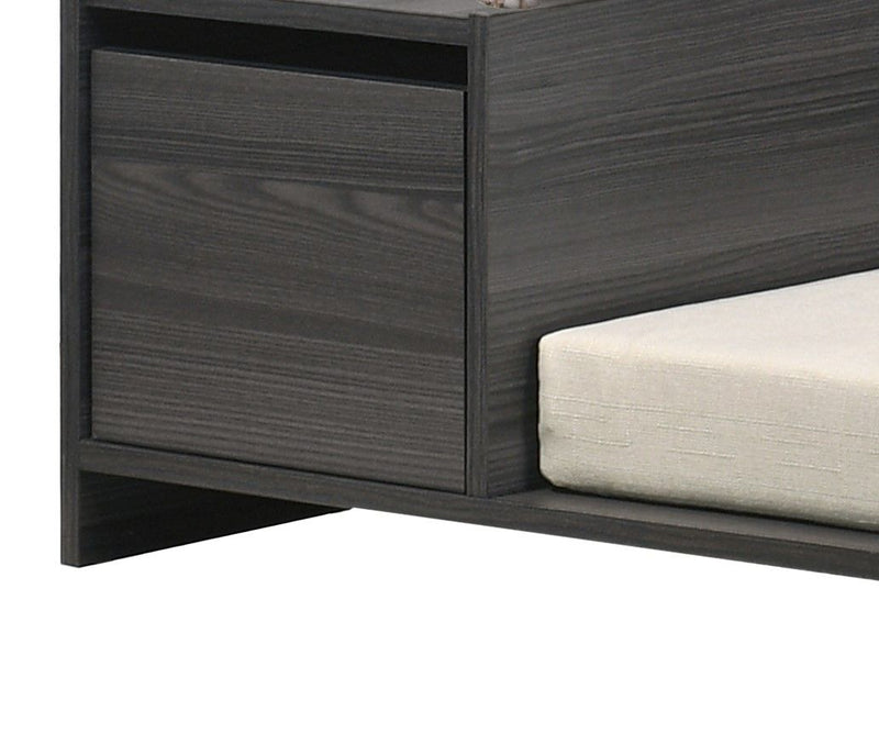 Esme - Wide Comfy Pet Bed With Cushion And Side Storage Compartment - Dark Gray