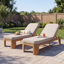 Load image into Gallery viewer, Outdoor Chaise Lounge With Cushion, 5 Position Adjustable Backrest
