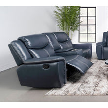 Load image into Gallery viewer, Stanwicke - Motion Reclining Loveseat With Console - Blue
