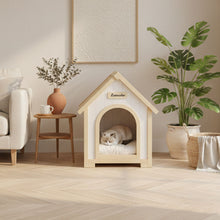 Load image into Gallery viewer, Indoor Dog House With Cushion Pet House For Small Dogs &amp; Cats - Creamy White / Light Yellow
