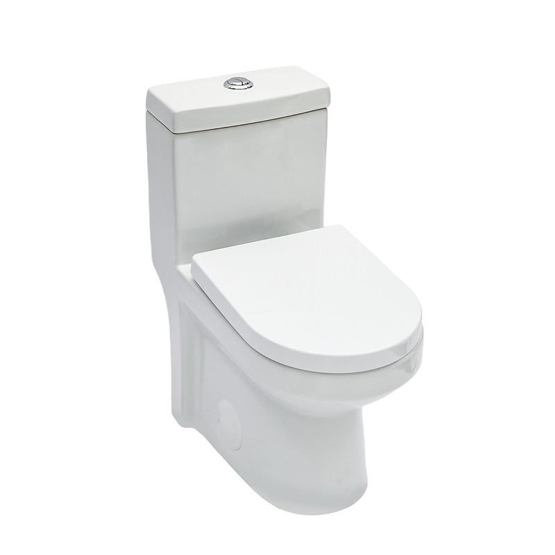 1 Piece Toilet For Bathroom, Dual Flush 1.1 / 1.6 Gpf, Soft Closing Seat - White