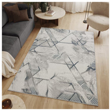 Load image into Gallery viewer, Geometrix - 5'3" X 7'3" Area Rug &amp; Geometric, 3D Effect - Ivory / Gray
