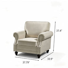 Load image into Gallery viewer, Upholstered Accent Armchair With Turned Legs For Living Room
