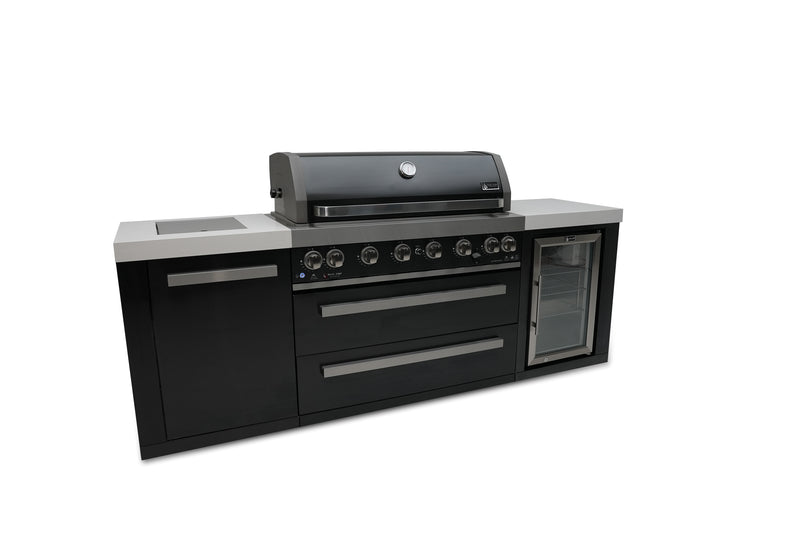 MONT ALPI 805 BLACK STAINLESS STEEL ISLAND WITH A FRIDGE CABINET-MAi805-BSSFC