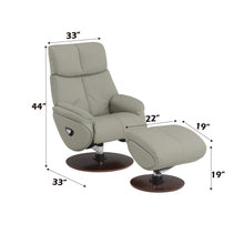Load image into Gallery viewer, Kandoro - Top Grain Leather Accent Chair With Swivel &amp; Ottoman - Gray
