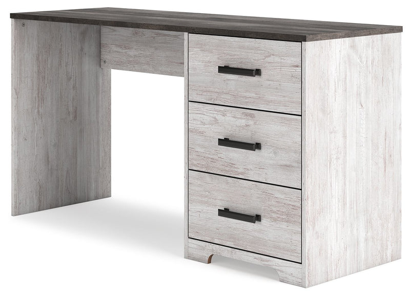 Shawburn - Home Office Desk - White / Dark Charcoal Gray
