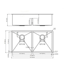 Load image into Gallery viewer, Modern Double Bowl Undermount Sink Design With 10" Deep Basins
