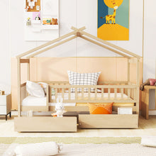 Load image into Gallery viewer, House Bed With 2 Drawers
