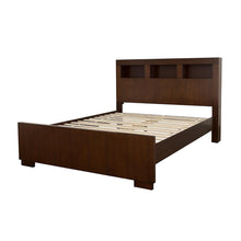 Load image into Gallery viewer, Queen Bed With Bookcase Headboard - Brown
