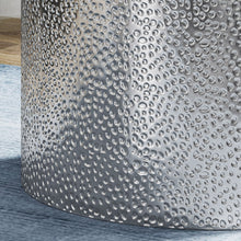 Load image into Gallery viewer, Modern Round Accent Table With Hammered Surface
