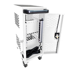 Load image into Gallery viewer, 16 Bay Mobile School Charging Cart Station For Chromebook, Tablet And Laptop Computer With Power Strip Included - White
