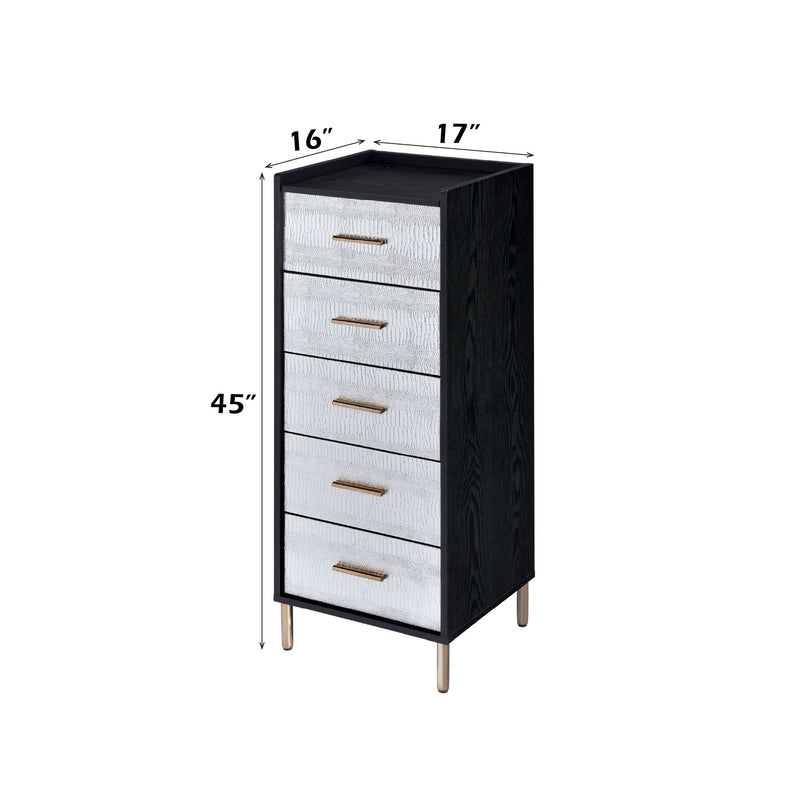 Myles - Jewelry Armoire - Black / Silver