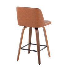 Load image into Gallery viewer, Toriano - Mid Century Modern Fixed Height Counter Stool &amp; Square Footrest (Set of 2)
