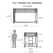 Load image into Gallery viewer, Adam - Twin Loft Bunk - Black
