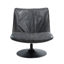 Load image into Gallery viewer, Piotr - Top Grain Leather Accent Chair With Swivel - Black
