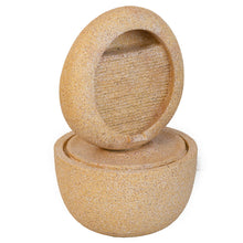 Load image into Gallery viewer, Cement Round Water Fountain With Light And Pump - Beige / Yellow
