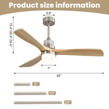 Load image into Gallery viewer, Indoor Ceiling Fan With Dimmable LED Light, 6 Speed Remote ControlLED DC Motor, Reversible Blades
