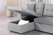 Load image into Gallery viewer, Daniel - Upholstered Reversible Sectional With Pull Out Loveseat - Light Gray
