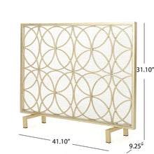 Load image into Gallery viewer, Thayer - Single Panel Iron Fireplace Screen With Geometric Design
