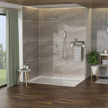 Load image into Gallery viewer, Square Shower System With Waterfall Tub Spout And Rough In Valve, Wall Mounted

