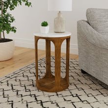 Load image into Gallery viewer, Eaton - Round Side Table - Brown / White
