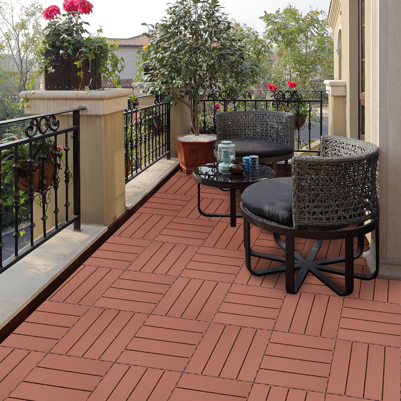 Plastic Interlocking Deck Tiles, Waterproof All Weather Use