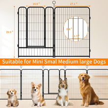 Load image into Gallery viewer, Dog Playpen, 16 Panels Pet Exercise Pen Indoor / Outdoor Fence With Anti Skid Base - Black
