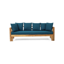 Load image into Gallery viewer, Outdoor Daybed With X-Shaped Panel Backrest And Armrests - Teak
