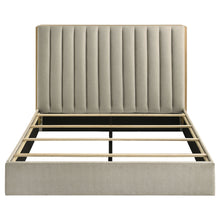 Load image into Gallery viewer, Merritt - Queen Bookcase Storage Bed With Tufted Headboard - Light Oak / Light Tan
