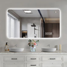 Load image into Gallery viewer, Wall Mounted Bathroom Full Length Makeup Mirror With 3 Color Lighting - Clear

