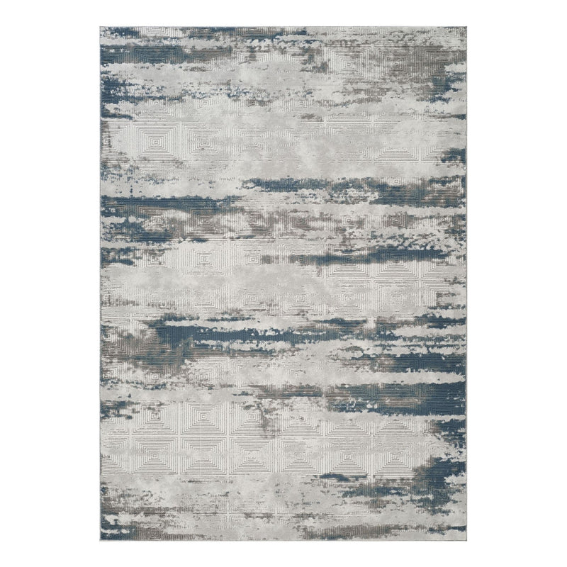 Geometrix - 5'3" X 7'3" Area Rug & Geometric 3D Effect - Ivory / Gray - Polyester