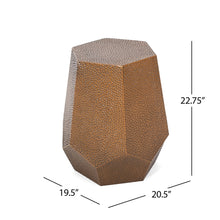 Load image into Gallery viewer, Modern Hammered Iron Geometric End Table
