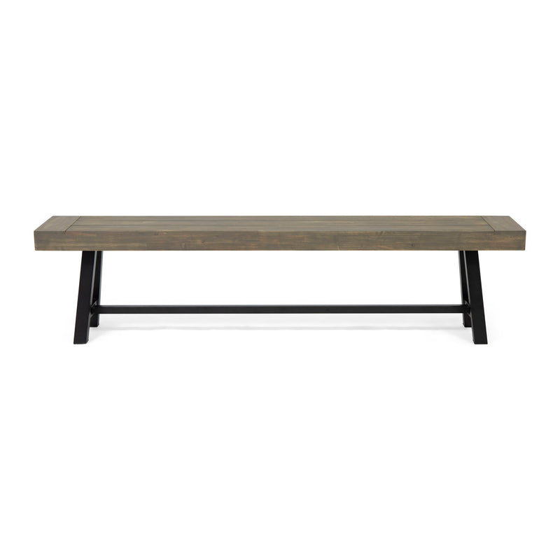 Outdoor Patio Bench - Gray / Black