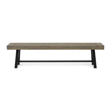 Load image into Gallery viewer, Outdoor Patio Bench - Gray / Rustic Metal
