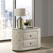 Load image into Gallery viewer, Santiago - Oval 2 Drawer Upholstered Nightstand - Ivory
