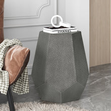 Load image into Gallery viewer, Modern Hammered Iron Geometric End Table
