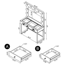 Load image into Gallery viewer, Trevor - 3 Drawer Makeup Vanity Table With Mirror - Chrome
