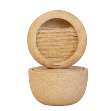 Load image into Gallery viewer, Cement Round Water Fountain With Light And Pump - Beige / Yellow
