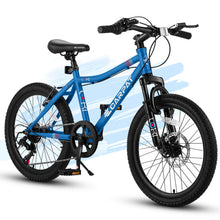 Load image into Gallery viewer, S20101 20" Kids' Bike, Boys Girls Mountain Bike Ages 8-12, 7 Speed Teenager Children Kids' Bicycles, Front Suspension Disc Brake Rear V-Brake, High Steel Frame
