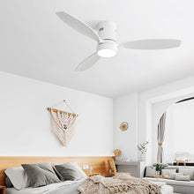 Load image into Gallery viewer, Indoor / Outdoor Ceiling Fan With Blades, Reversible DC Motor, Remote Controlled LED Light - White
