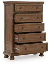 Load image into Gallery viewer, Zackaryn - Five Drawer Chest - Warm Brown

